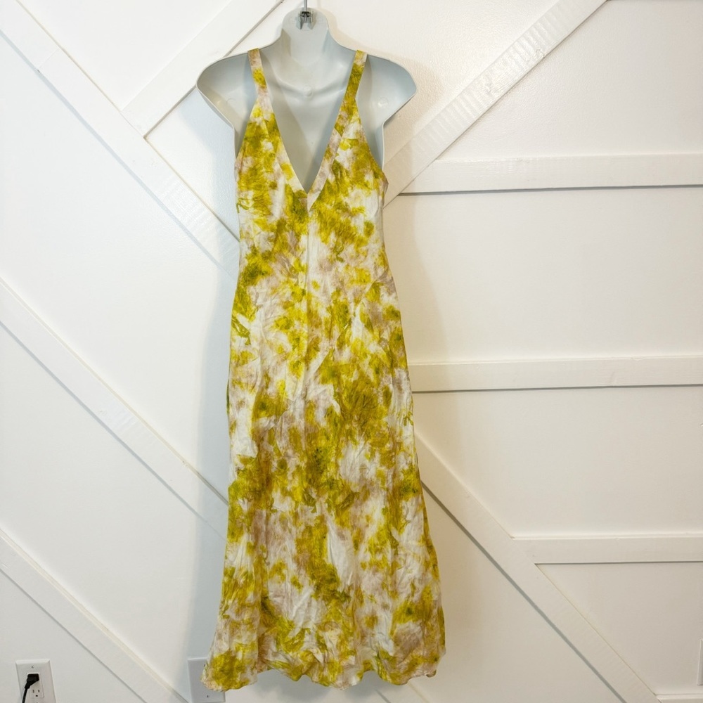 Joie Maple Tie Dye Printed Silk V-Neck Georgette Sleeveless Midi Slip Dress XS - Picture 4 of 10
